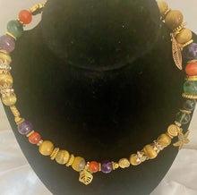 Load image into Gallery viewer, Exotic Amethyst, Gold Tiger Eye &amp; Green Ghost Agate Gemstone Tibetan Double Wrap Bracelet
