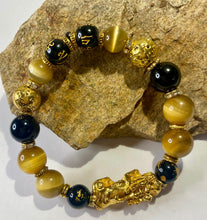 Load image into Gallery viewer, Exotic Gold Tiger Eye Gemstone Stretch Bracelet #4 for Men
