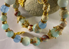 Load image into Gallery viewer, Exotic Light Blue Larimar, Jasper, Agate &amp; Celeste Tibetan Gemstone Double Wrap Bracelet
