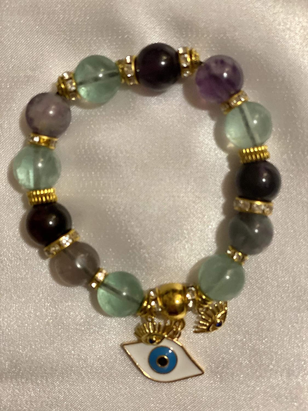 Exotic Gemstone Tibetan Green Fluorite Stretch Bracelet