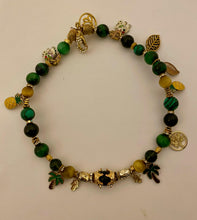 Load image into Gallery viewer, Exotic Green &amp; Gold Tiger Eye &amp; Black Agate Gemstone Double Wrap Bracelet
