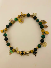 Load image into Gallery viewer, Exotic Green &amp; Gold Tiger Eye &amp; Black Agate Gemstone Double Wrap Bracelet
