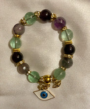 Load image into Gallery viewer, Exotic Gemstone Tibetan Green Fluorite Stretch Bracelet
